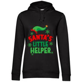 Hoodie dama cu gluga santas little helper negru