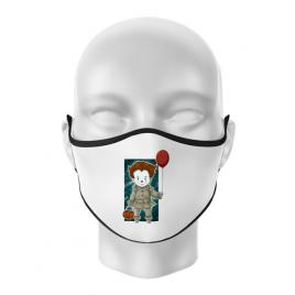 Masca personalizata reutilizabila little clown alb