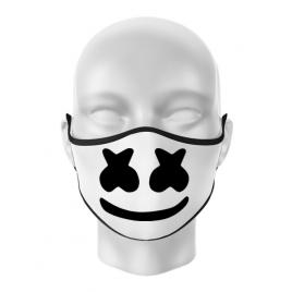 Masca personalizata reutilizabila marshmello alb