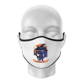 Masca personalizata reutilizabila purr halloween alb