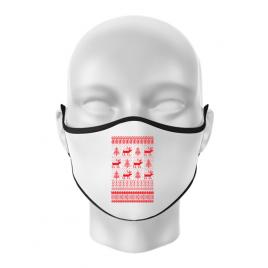 Masca personalizata reutilizabila reindeers alb