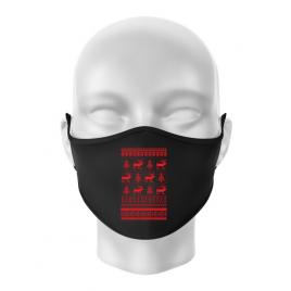 Masca personalizata reutilizabila reindeers negru