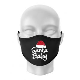 Masca personalizata reutilizabila santa baby negru