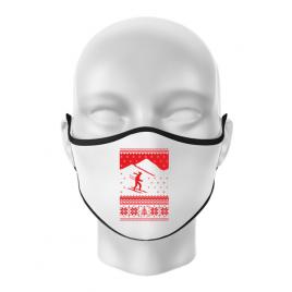 Masca personalizata reutilizabila ski trip alb