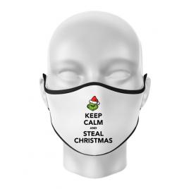 Masca personalizata reutilizabila steal christmas alb