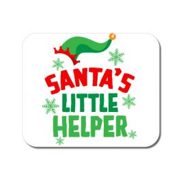 Mousepad personalizat santas little helper alb