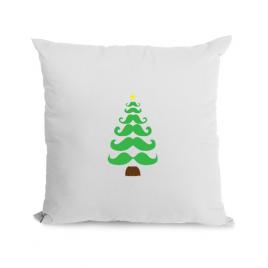 Perna personalizata moustache christmas tree alb