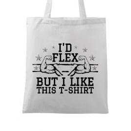 Sacosa din panza i like this tshirt alb