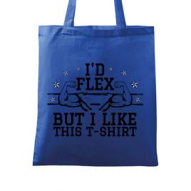 Sacosa din panza i like this tshirt albastru regal