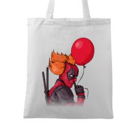 Sacosa din panza it is deadpool alb