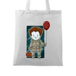 Sacosa din panza little clown alb