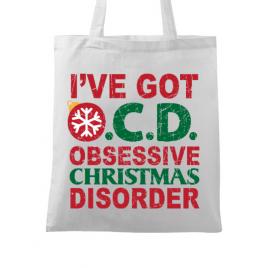 Sacosa din panza obsessive christmas disorder alb