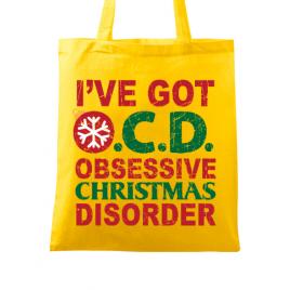 Sacosa din panza obsessive christmas disorder galben
