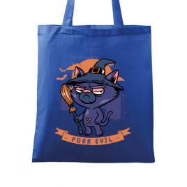 Sacosa din panza purr halloween albastru regal