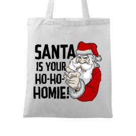 Sacosa din panza santa is your homie alb