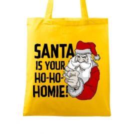 Sacosa din panza santa is your homie galben