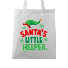 Sacosa din panza santas little helper alb