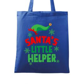 Sacosa din panza santas little helper albastru regal