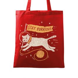 Sacosa din panza stay furrious rosu