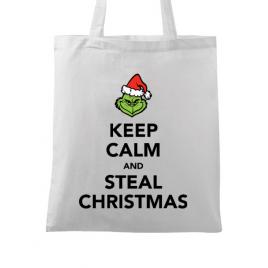 Sacosa din panza steal christmas alb