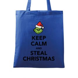 Sacosa din panza steal christmas albastru regal