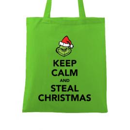 Sacosa din panza steal christmas verde mar