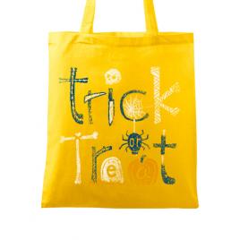 Sacosa din panza trick or treat galben