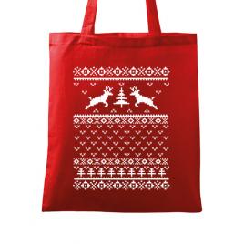 Sacosa din panza ugly sweater rosu