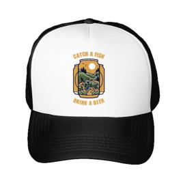 Sapca personalizata catch a fish alb