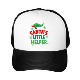 Sapca personalizata santas little helper alb