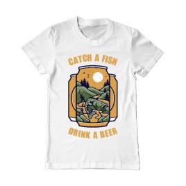 Tricou adler barbat catch a fish alb