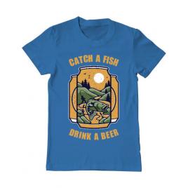 Tricou adler barbat catch a fish albastru azuriu