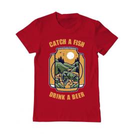 Tricou adler barbat catch a fish rosu