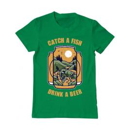 Tricou adler barbat catch a fish verde mediu