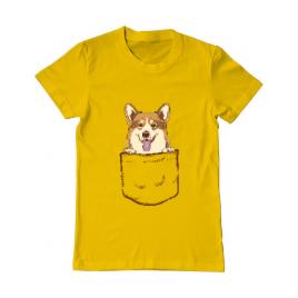 Tricou adler barbat corgi in the pocket galben