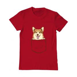 Tricou adler barbat corgi in the pocket rosu