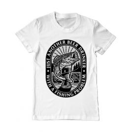 Tricou adler barbat fishing problem alb