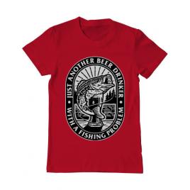 Tricou adler barbat fishing problem rosu