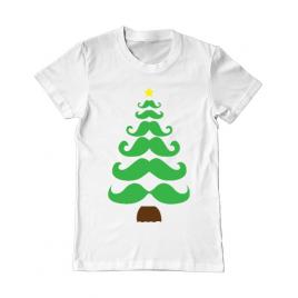 Tricou adler barbat moustache christmas tree alb