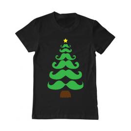 Tricou adler barbat moustache christmas tree negru