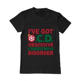 Tricou adler barbat obsessive christmas disorder negru