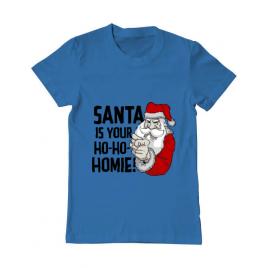 Tricou adler barbat santa is your homie albastru azuriu