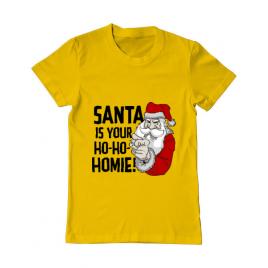 Tricou adler barbat santa is your homie galben