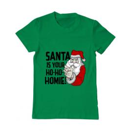 Tricou adler barbat santa is your homie verde mediu