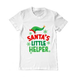 Tricou adler barbat santas little helper alb
