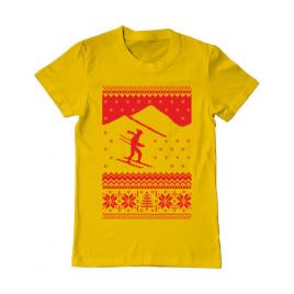 Tricou adler barbat ski trip galben