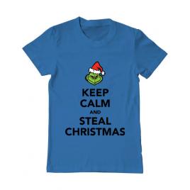 Tricou adler barbat steal christmas albastru azuriu
