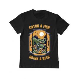 Tricou adler copil catch a fish negru