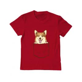 Tricou adler copil corgi in the pocket rosu