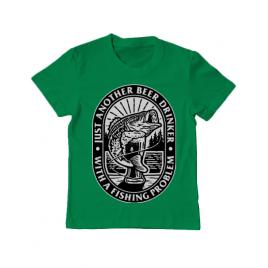Tricou adler copil fishing problem verde mediu